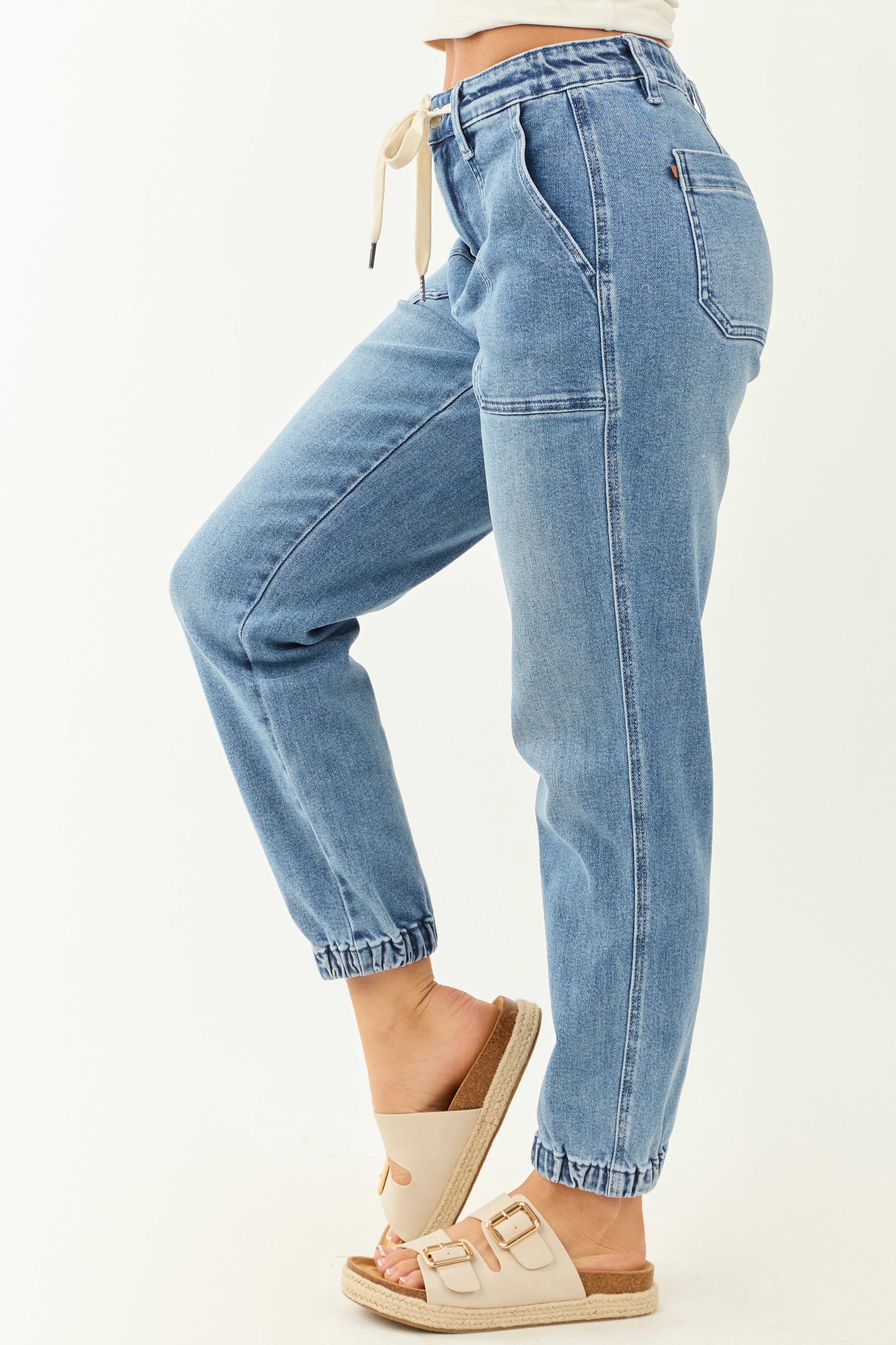 Judy Blue Stretchy Drawstring Tie Jogger Jeans