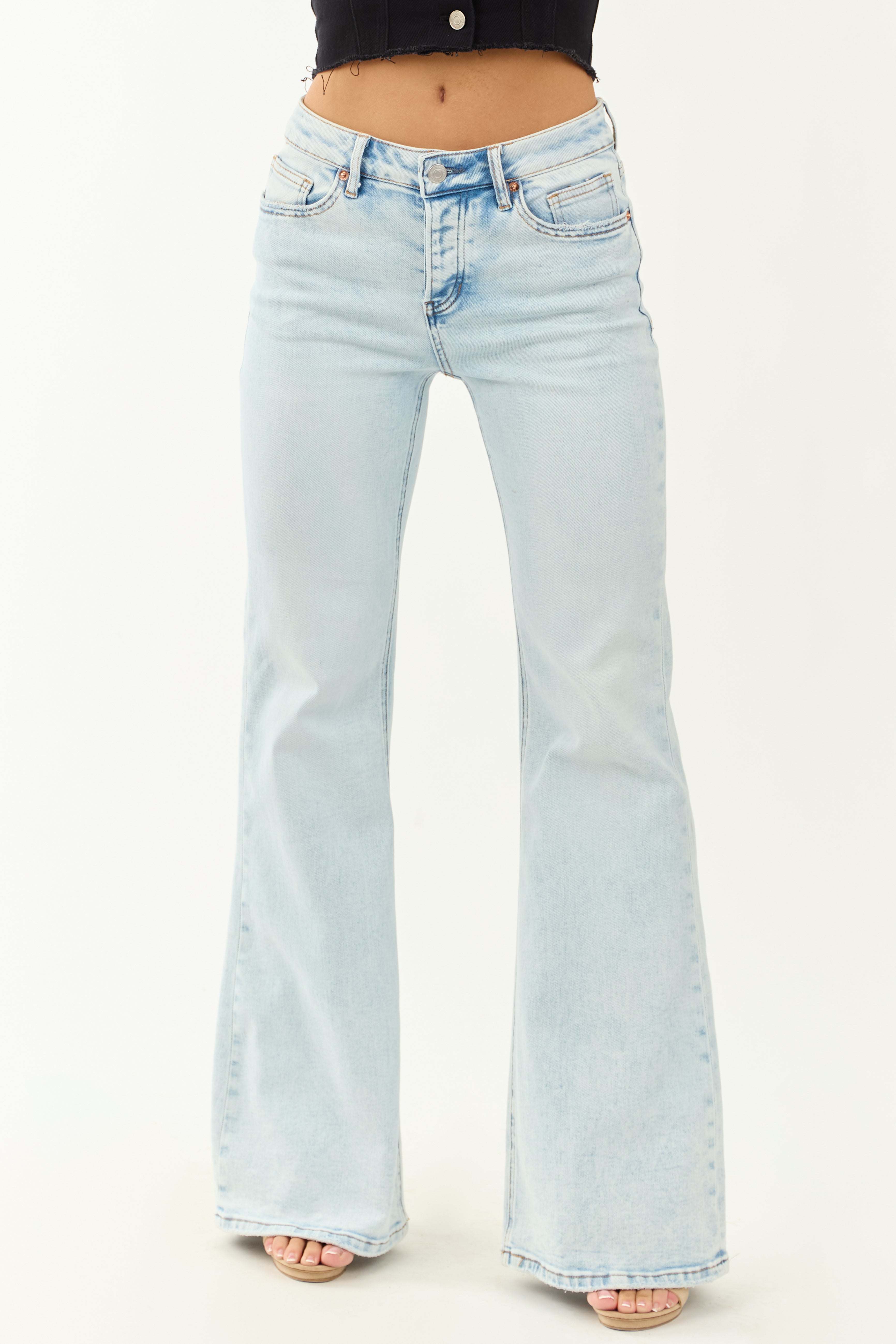Mica Denim Light Wash Flare Leg Stretchy Jeans