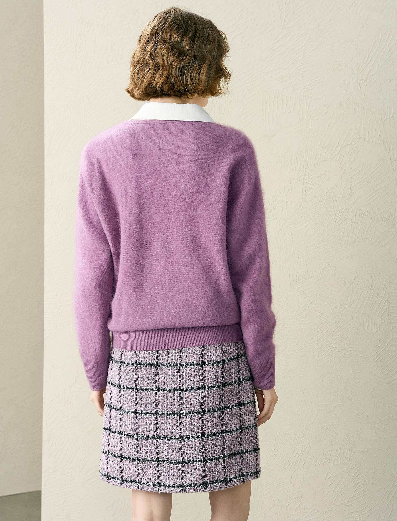 Wool Cashmere Blend V-Neck Sweater