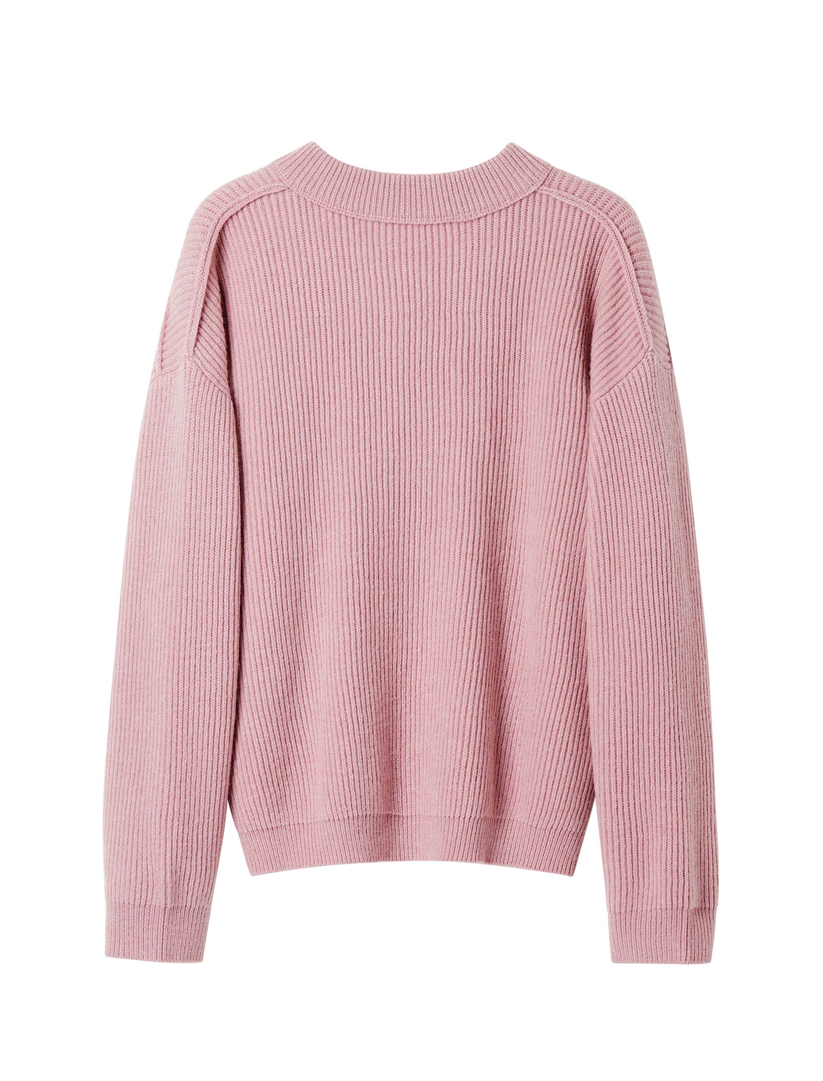 Half-Zip 100% Wool Ribbed Sweater