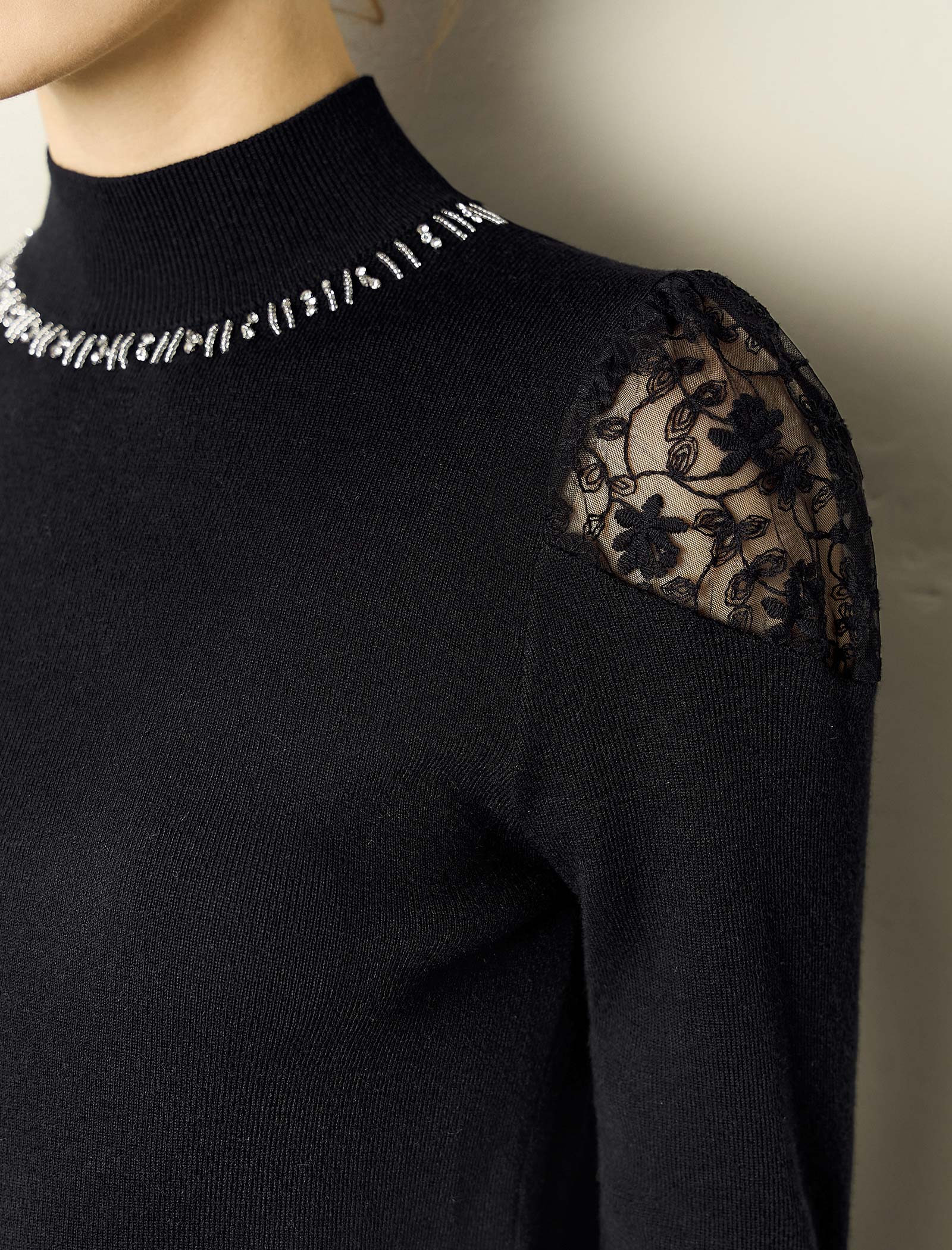 High Neck Slim Fit Base Knit Top
