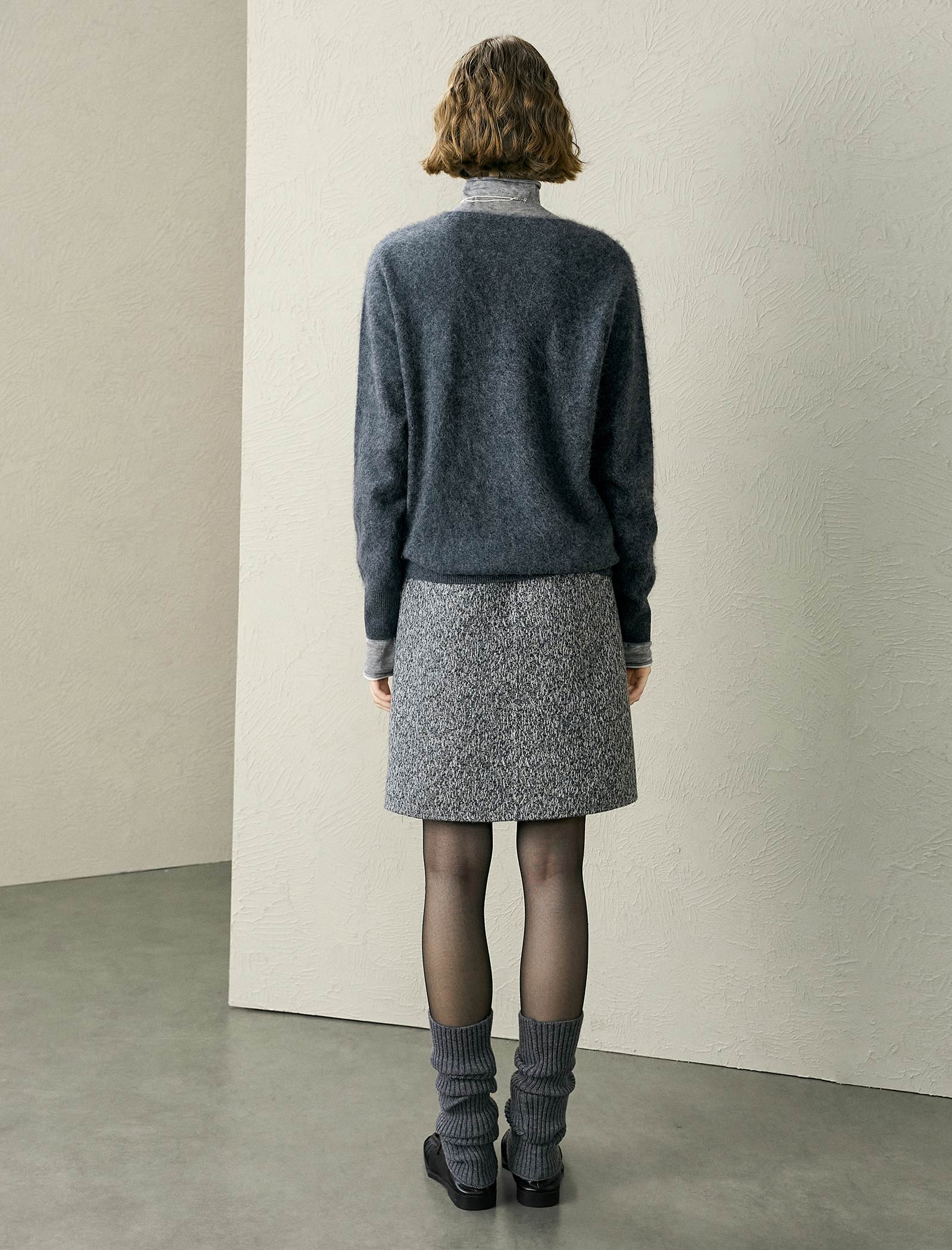 Wool Cashmere Blend V-Neck Sweater