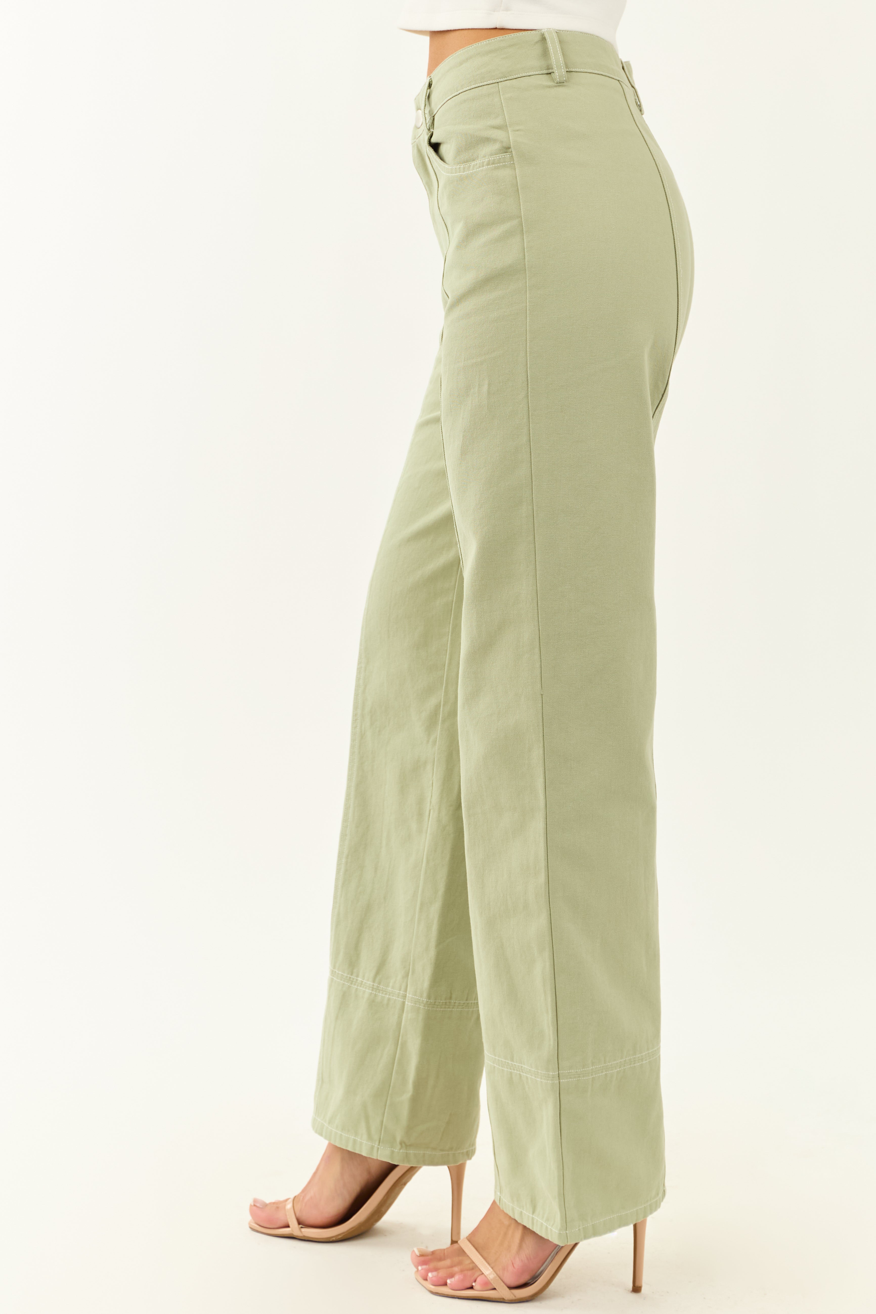 Sage High Waisted Straight Leg Denim Pants